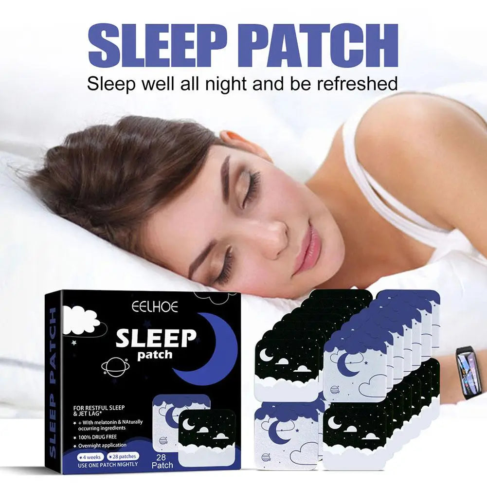 Sleep Aid Patch Headache Sickness Dizziness Treatment Nerve Stress Brain Help Sticker 28Pcs Sleeping Relax anti Soothing J1U8