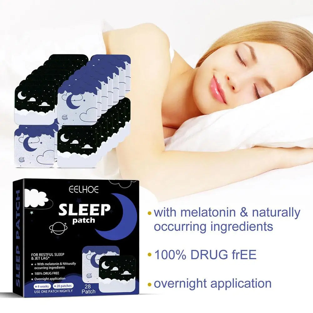 Sleep Aid Patch Headache Sickness Dizziness Treatment Nerve Stress Brain Help Sticker 28Pcs Sleeping Relax anti Soothing J1U8